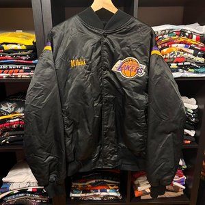 Vintage LA Lakers Satin Bomber Jacket XL